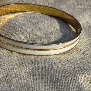 Monet Gold and Cream Bangle Bracelet